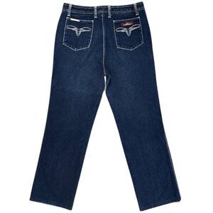 VTG Jordache Jeans 32x28 Blue Denim Straight Leg Embroidered Pocket Made USA 80s
